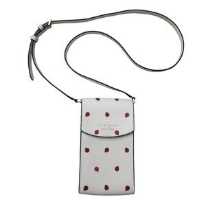 Kate Spade Lady Bug Dottie Phone Card Crossbody Bag White Red North South